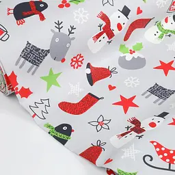 Дитяча постільна білизна в ліжечко CHRISTMAS CS4, сірий (XmasGrey_Paws_140) - мініатюра 7