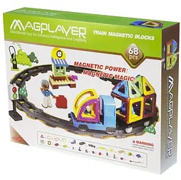 Конструктор магнітний Magplayer, 68 елементів (MPК-68) - мініатюра 2
