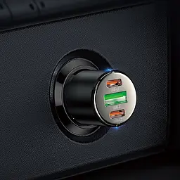Автомобільний зарядний пристрій Hoco NZ6 PD45W USB-A+2хUSB-C Black (765185) [151276] - мініатюра 7