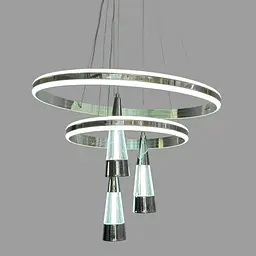 Люстра підвісна кільця Linisoln 100-3 CH метал, акрил, 110 см, 60*40 см, LED-стрічка, 100 Вт, 3000-4000-6000К - мініатюра 3