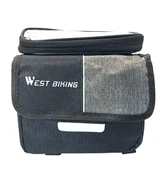 Велосумка на раму West Biking YP0707351 2 л для смартфона 7" 19х18х15 см чорно-сірий (G0001975) - мініатюра 2