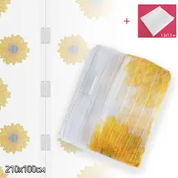 Москітна сітка на магнітах на двері біла з соняшниками 2,1x1м та сітка віконна біла 1,5х1,3м - мініатюра 2