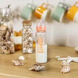 Скляна пляшечка для годування Baboo Sea Life Антиколікова, 240 мл, 3+ міс., помаранчева (3-118) - мініатюра 6