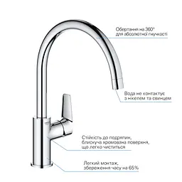 Змішувач для кухні Grohe QuickFix StartEdge 30529001, Хром - мініатюра 4