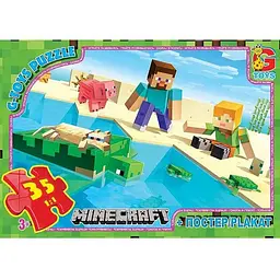 Дитячий пазл "Minecraft" G-Toys MC791 плакат 35 елементів