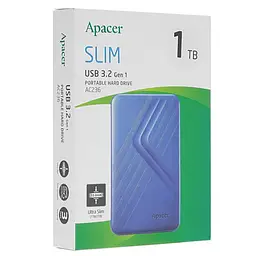 Зовнішній жорсткий диск Apacer PHD External 2. 5'' USB 3. 2 Gen. 1 AC236 1Tb блакитний - мініатюра 2