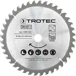 Диск пиляльний Trotec HW40 Wood 150 х 16 х 2.1 мм 3 шт. (DAS302853) - мініатюра 2
