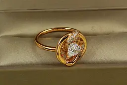 Кільце Xuping Jewelry відкрите серце р 20 золотисте - мініатюра 2