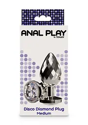 Анальна пробка Anal Play Disco Diamond Plug Medium 8.2 см (сріблястий) - мініатюра 4