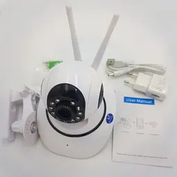 Бездротова IP смарт камера з датчиком руху нічним баченням та панорамним оглядом Wi Fi UKC V380 білий - мініатюра 2