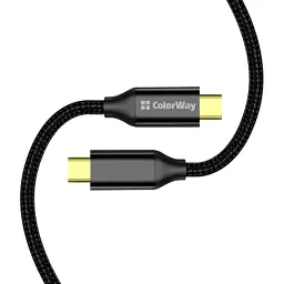 Дата кабель USB-C to USB-C 1.0m USB3.2 (20Gbps 4K PD100W) Gen2 5А black ColorWay (CW-CBPDCC062-BK) - мініатюра 3
