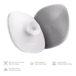 Щітка для обличчя GESKE Facial Brush 4 в 1 з тримачем пудрова - мініатюра 2