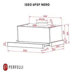 Витяжка телескопічна PERFELLI ISEO 6PSF NERO - мініатюра 12