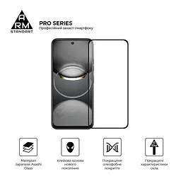 Скло захисне Armorstandart Pro Tecno Spark 30C 4G (kl5) Black (ARM81169) - мініатюра 2