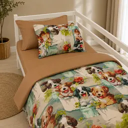 Комплект постільної білизни Ranforce Elite MirSon TEENAGER Puppy Garden 160 x 220 см (2200013681953)