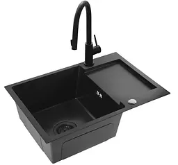 Кухонна мийка Rea Paul 600x480 мм black ZLE-06011 - мініатюра 3