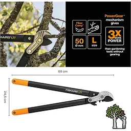 Великий контактний сучкоріз Fiskars PowerGear L77-L (1000583) - мініатюра 2