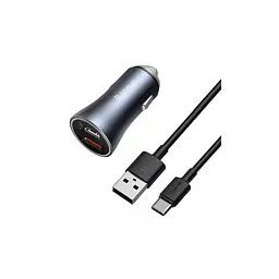 Зарядний пристрій Baseus 2xUSB QC3.0 + кабель USB–USB-C 40 Вт Golden Contactor Pro dark сірий (TZCCJD-A0G)