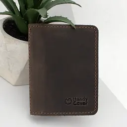 Подарунковий набір для чоловіка в коробці Handycover №42 (коричневий) ремінь, портмоне, обкладинка ID паспорт - мініатюра 4
