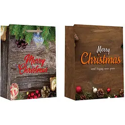 Набір пакетів подарункових Malevaro Large Xmas Merry 3 дизайн 3 26x12.7x32.4 см 2 шт. (760394ML/2)