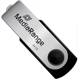 USB флеш накопичувач Mediarange 64GB Black/Silver USB 2.0 (MR912)