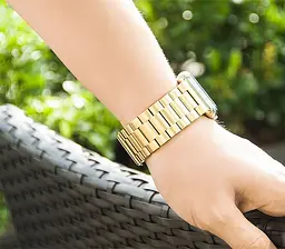 Металевий ремінець Primo Steel годинника Apple Watch 38 мм, 40 мм, 41 мм Gold - мініатюра 4