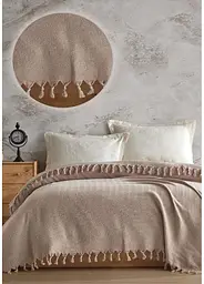 Плед-покривало Cotton SARRA бавовна бежевий євро 200х230 см TC303376074