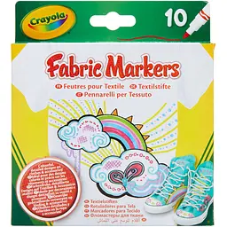 Набор фломастеров Crayola для рисования по ткани 10 шт. (58-8633)