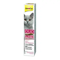 Вітамінна паста для кішок GimCat DUO PASTE Anti-hairboll chicken ДжимКет із чутливим травленням мальт та курка 50 г (арт.G-427201)