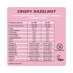 Веганські низькокалорійні батончики Fizi Mood Booster Crispy Hazelnut 480 г (12 шт. x 40 г) - мініатюра 3