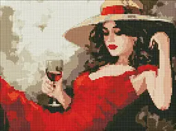 Алмазна мозаїка/вишивка Дівчина в капелюсі 30*40 см Ідейка AMO 7891