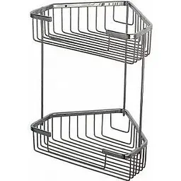 Полиця кутова 2 яруси 240x320мм метал/хром Frap F335-1 1/20, Хром