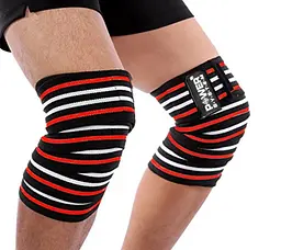 Бинти на коліна Power System PS-3700 Knee Wraps Red/Black (пара) (PS-3700_Red-Black) - мініатюра 3