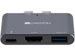 Док-станція для ноутбука Canyon Docking Station with 3 port, Thunderbolt 3 (CNS-TDS01DG) - мініатюра 3