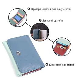 Барвистий жіночий гаманець із натуральної шкіри ST Leather 22493 різнокольоровий - мініатюра 4