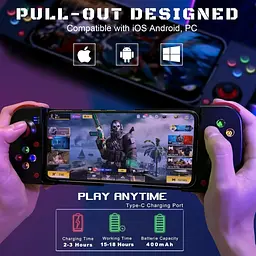 Джойстик блютуз геймпад бездротовий ігровий контролер для iOS Android чорний - мініатюра 10