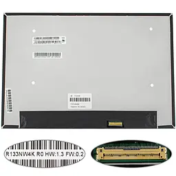 Матриця 13.3" R133NW4K R0 touch 1920 х 1200, 40pin eDP, IPS LED, SLIM без додаткової панелі, матова, роз'єм справа внизу для ноутбука