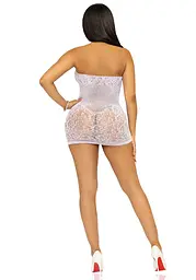 Сукня-сітка зі стразами Leg Avenue Rhinestone halter mini dress White, відкрита спина, one size - мініатюра 6