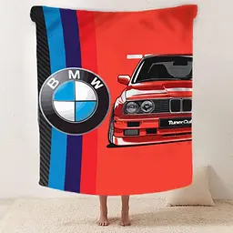 Плед плюшевий подарунковий 3D BMW Машина мрії 160х200 см - мініатюра 2