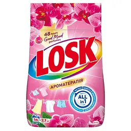 Порошок для прання Losk Ароматерапія Ефірні олії та аромат Малайзійської квітки 2.1 кг 14 циклів прання - мініатюра 2