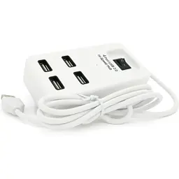 Концентратор Voltronic USB 2.0 to 4xUSB with power switch white (YT-HWS4-W) - мініатюра 2