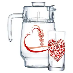 Набір для напоїв Luminarc Jolie Coeur Red 7 предметів (X0253)