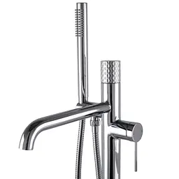 Змішувач для ванни TOPAZ LOFT TLF 32113R-H39-C підлоговий хромований для ретро хай-тек стилю з картриджем D35 - мініатюра 7