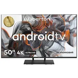 Телевізор 50" Liberton LTV-50U01AT UltraHD 3840x2160 60Hz, Smart TV, DVB-T2, HDMI, USB, VESA 200x200