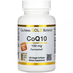 Коензим Q10 California Gold Nutrition CoQ10 100 мг 120 вегетаріанських капсул
