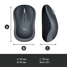 Бездротова миша Logitech M185 Wireless Grey (910-002238/910-002235) (910-002238) - мініатюра 9