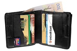 Чоловічий шкіряний гаманець GRANDE PELLE 10х10х2 см acs0029297 - мініатюра 2