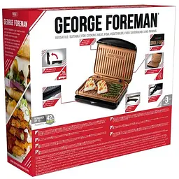 Гриль George Foreman Fit Grill Copper Medium притискний 1630 Вт чорний (25811-56) - мініатюра 3