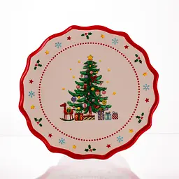 Тортівниця порцелянова Yiwu на ніжці New Year Ø21 (см) підставка для торта, капкейків CR-1-6 - мініатюра 6