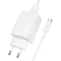 МЗП Borofone BAS72A Source QC3.0 (1USB-A) + кабель USB to Type-C White - мініатюра 2